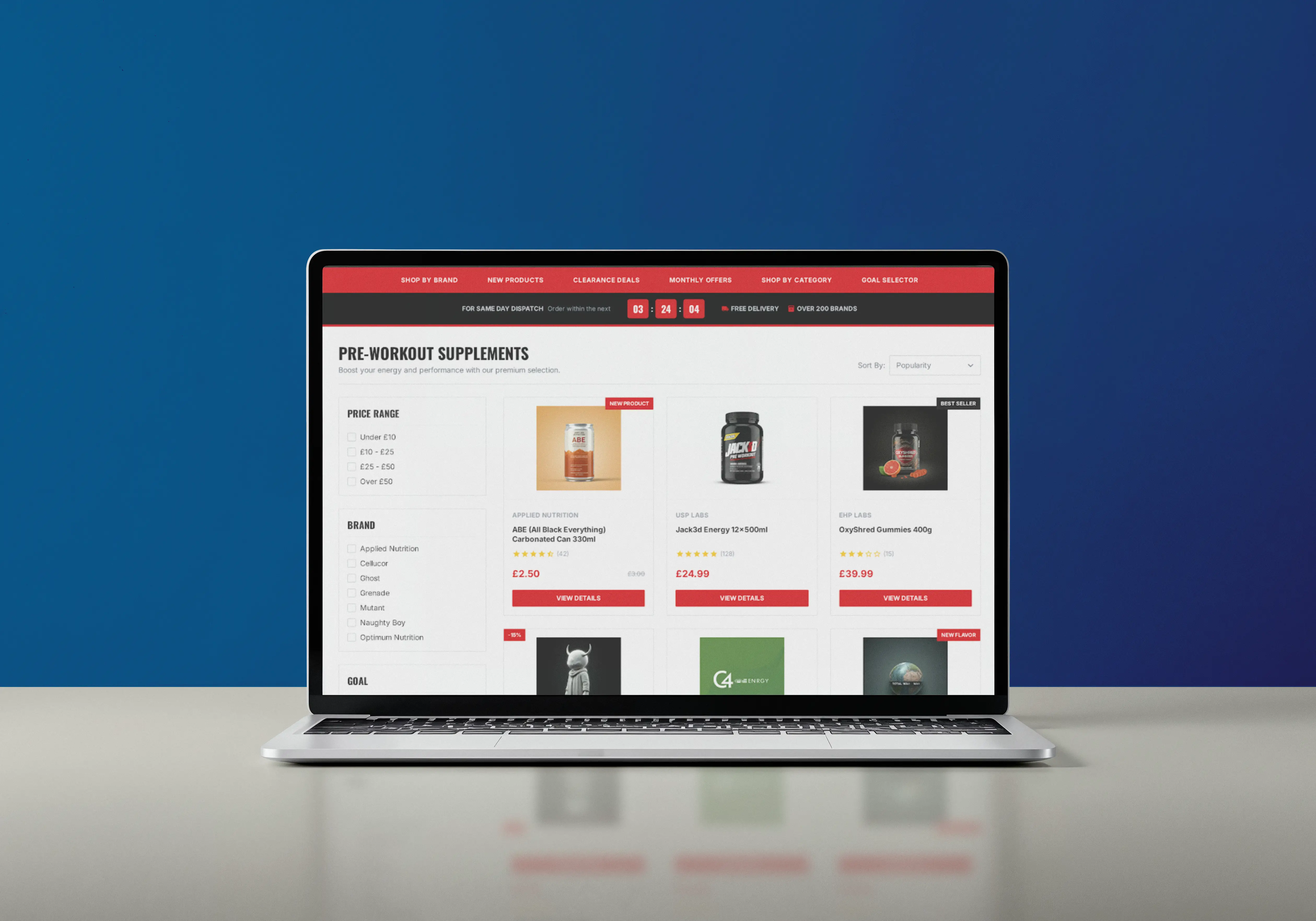 AI-generated ecommerce UI design